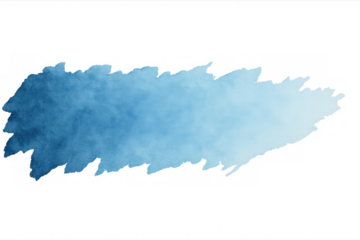 Blue watercolor gradient blending softly, revealing textured brushstrokes against transparent backdrop