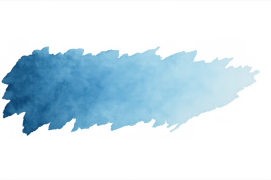 Blue watercolor gradient blending softly, revealing textured brushstrokes against transparent backdrop