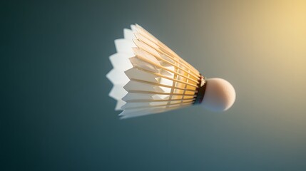 Glowing shuttlecock captured mid-air in a fast-paced match