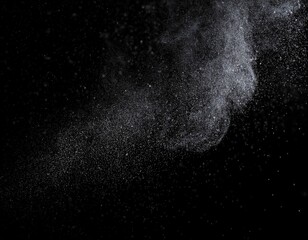 abstract real dust floating over black background