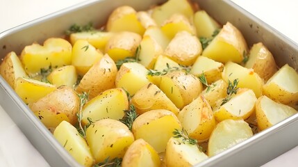 Roasted Potato Wedges with Thyme: Delicious Herb Roasted Potatoes Recipe