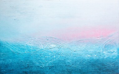 Abstract textural ocean with pink horizon