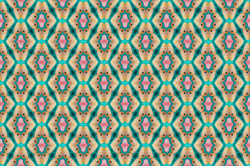 Seamless Tile Template Graphic Fabric Textile Luxury Wallpaper Texture Digital Design Fashion Interior Geometric Cloth Art Decoration Background Shape Endless Perspective Visual Symmetric Pattern.