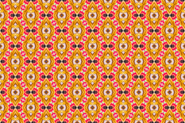 Seamless Tile Template Graphic Fabric Textile Luxury Wallpaper Texture Digital Design Fashion Interior Geometric Cloth Art Decoration Background Shape Endless Perspective Visual Symmetric Pattern.