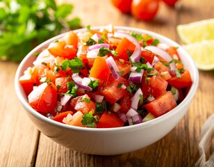 Vinagrete, a fresh and colorful Brazilian vinaigrette, perfect as a relish or salad dressing, served in a bowl.