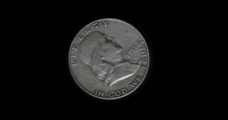 1951 Franklin Half Dollar United States currency coin.