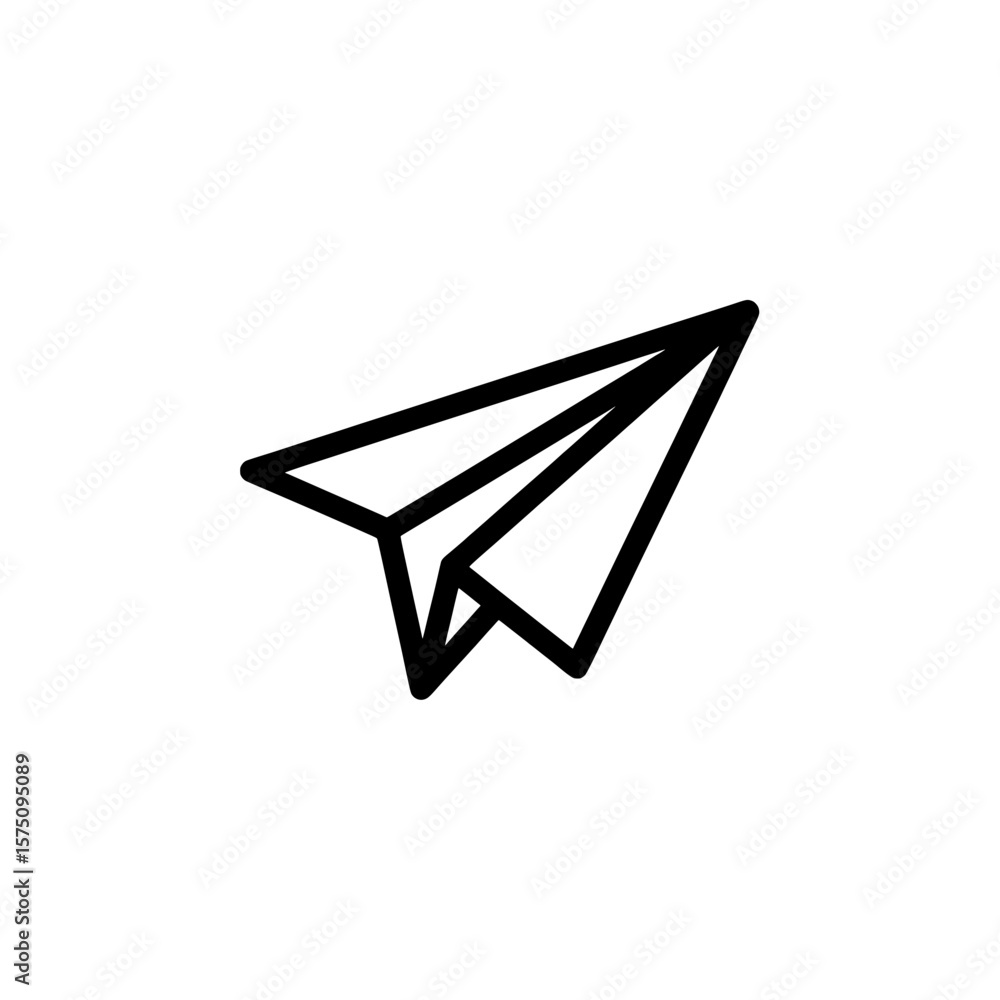 Poster paper airplane icon symbolizing communication and sending messages