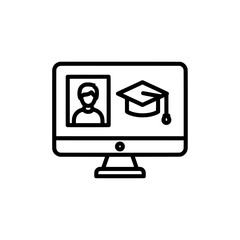 Online education with computer and graduation cap