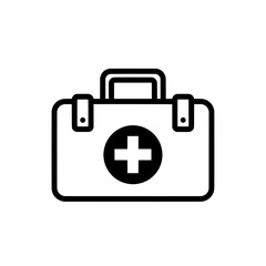 Medical kit with a cross symbol for health and safety