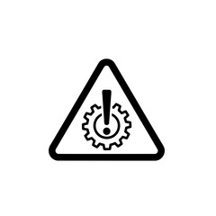 Warning symbol with gear and exclamation mark in triangle shape