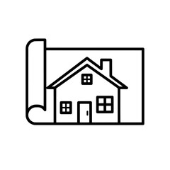 House blueprint with visible design features and floor plan elements