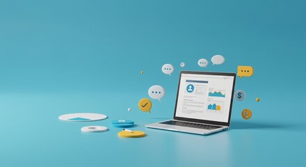 a laptop with a smiley face on the screen