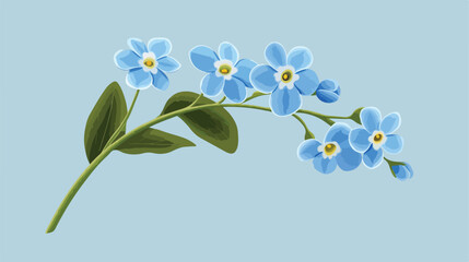 Fototapeta premium Realistic Forget-Me-Not Flower Vector Illustration
