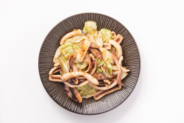 イカとキャベツのオイスターソース炒め