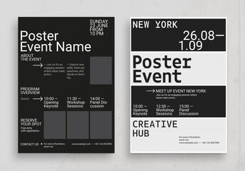 Simple Corporate Event Poster Template with Clean Grid Layouts