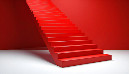 赤い階段　シンプルな階段。Red Stairs A simple staircase.