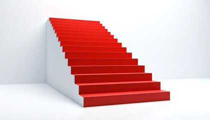 赤い階段　シンプルな階段。Red Stairs A simple staircase.