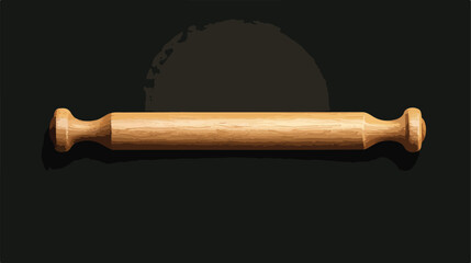 Fototapeta premium Sleek Rolling Pin Flat Vector Design on Black Background