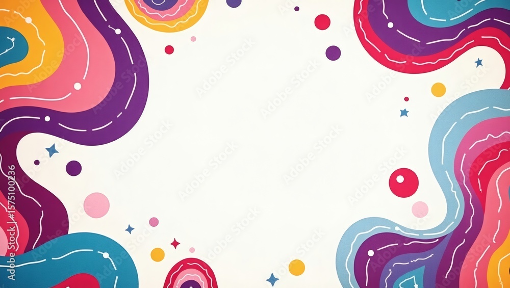 Aufkleber abstract and colorful swirl lines create a lively and dynamic design. the illustration style evokes 