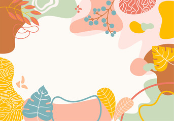 Luxury minimal style wallpaper Abstract Floral Frame Background