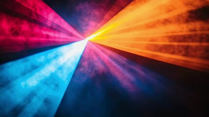 Colorful laser lights create an immersive atmosphere during an evening event in an urban venue