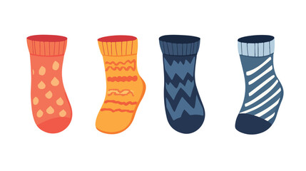 Colorful Socks Vector on White Background for Designs