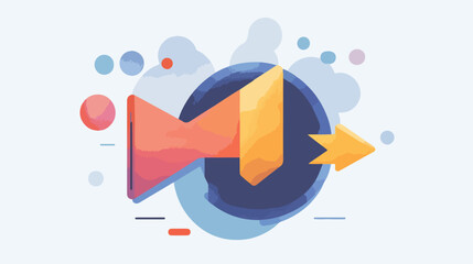 Modern Flat Update Arrow Vector Illustration in Center