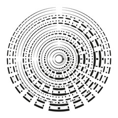 Spiral line pattern. Abstract circle form. Black white Vector. Concentric digital design.