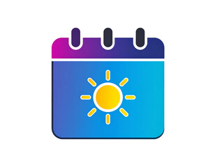 Colorful calendar icon symbolizing summer vacation and planning dates
