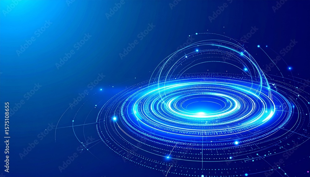 Wall mural technology digital interface artificial intelligence hologram future network abstract background com