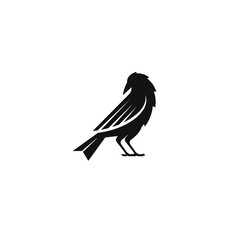 Raven bird logo icon flat vector design