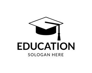 Graduation Cap Logo  Minimalist Education Icon,Academic Hat Symbol,Emblem for School,College, nline Learning Platforms, University Branding Vector, Minimal Branding Design And Academic Identity Icon