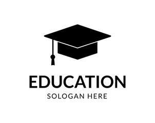 Graduation Cap Logo  Minimalist Education Icon,Academic Hat Symbol,Emblem for School,College, nline Learning Platforms, University Branding Vector, Minimal Branding Design And Academic Identity Icon