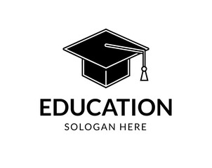 Graduation Cap Logo  Minimalist Education Icon,Academic Hat Symbol,Emblem for School,College, nline Learning Platforms, University Branding Vector, Minimal Branding Design And Academic Identity Icon