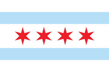 Obraz premium Chicago Vector Flag Illustration Design