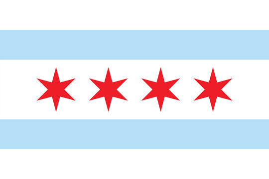 Chicago Vector Flag Illustration Design
