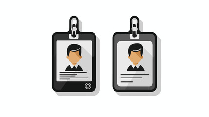 Black and White Flat Vector Icon Design for ID Card Usage