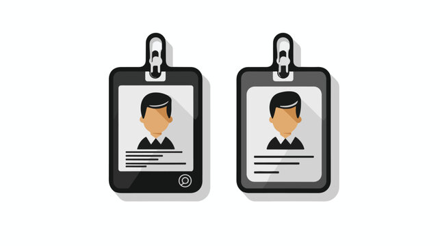 Black and White Flat Vector Icon Design for ID Card Usage