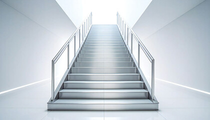 銀色の階段。シンプルな階段。Silver stairs. Simple stairs.