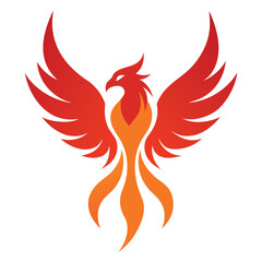 Phoenix logo design. Creative logo of mythological bird vector art on white background