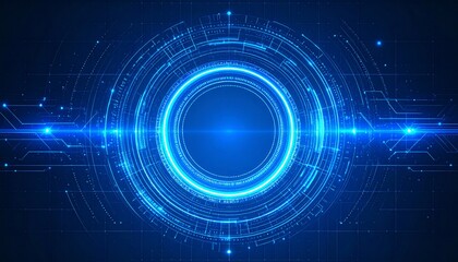 Fototapeta premium Technology digital interface artificial intelligence hologram future network abstract background computer ai information futuristic communication concept or virtual data cyberspace innovation display.