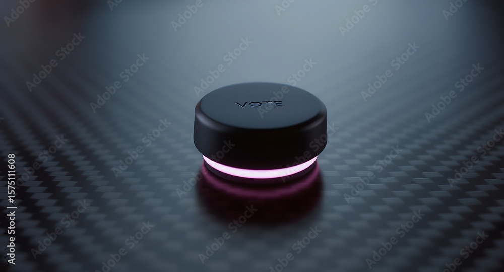 Fototapete innovative design illuminated vote button for modern interfaces