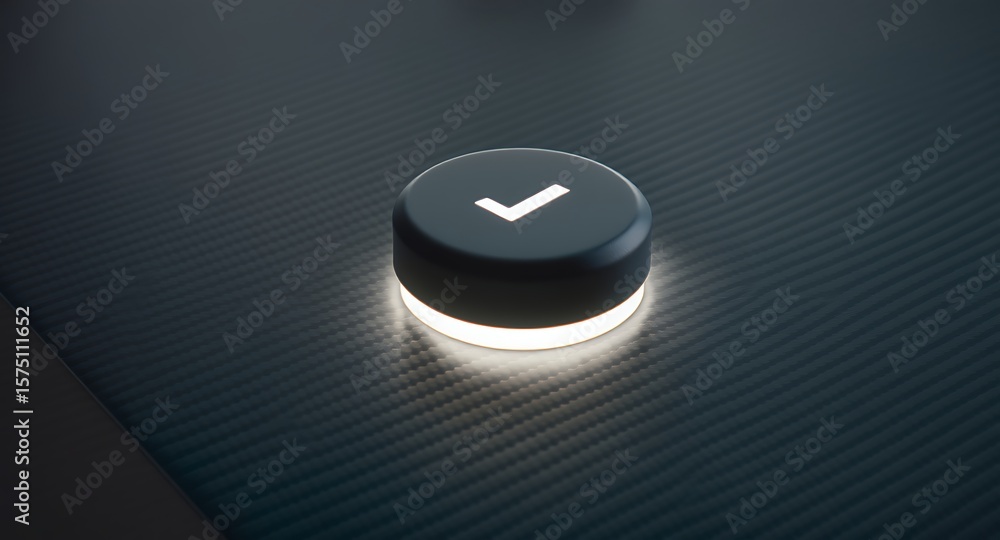 Poster sleek vote button design illuminated interface concept