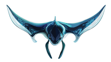 Majestic Manta Ray Swimming Underwater - Aquatic Giant with Wings