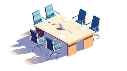 Modern Isometric Meeting Room with Stylish Table Setting