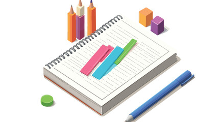 Isometric Spiral Bound Notebook with Bar Chart