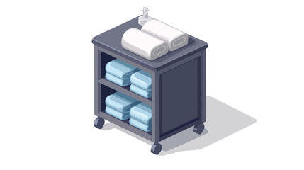 Compact Rolling Cabinet with Two Storage Compartments for Office Use