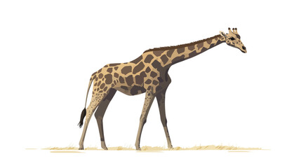 Naklejka premium Majestic mature giraffe in the African savannah showcasing long neck