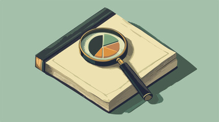 Isometric Style Notebook with Magnifying Glass