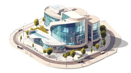 Isometric Style Modern Building Collection - Urban Architecture Design